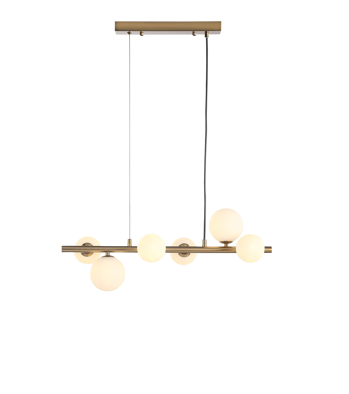 Valencia Small Lange Hanglamp 63cm Messing/Opal