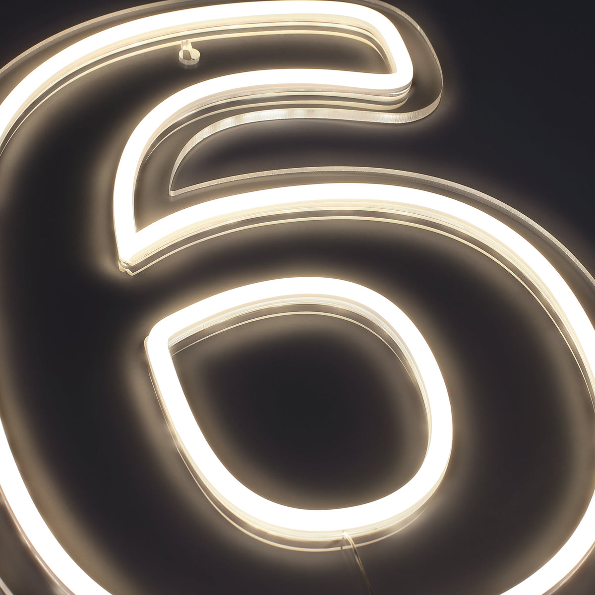 Cijfer 6 Neon Wandlamp