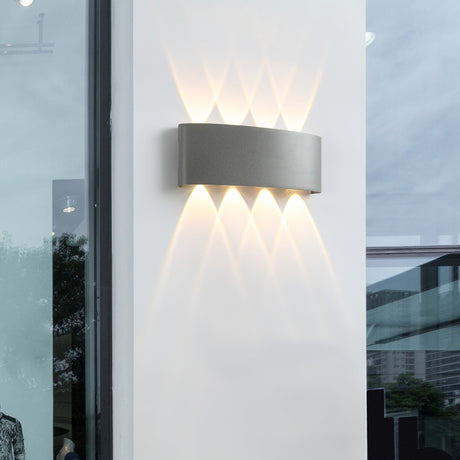 Ortelo 8W 22cm Vägglampa Utomhus Grå-Lampconcept.se