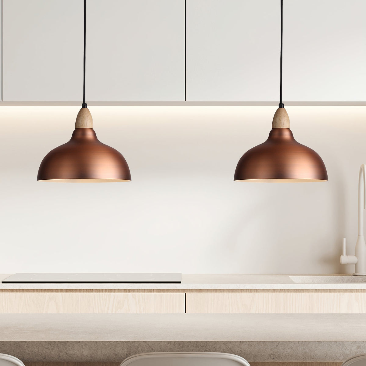 Oak Hanglamp Ø24 Geborsteld Koper