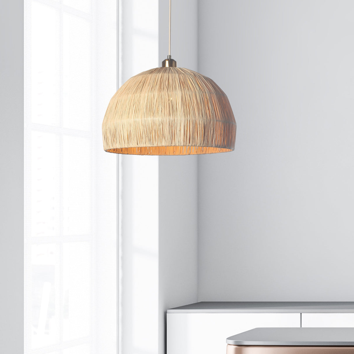 Raffia Bowl Taklampa Ø30-Lampconcept.se
