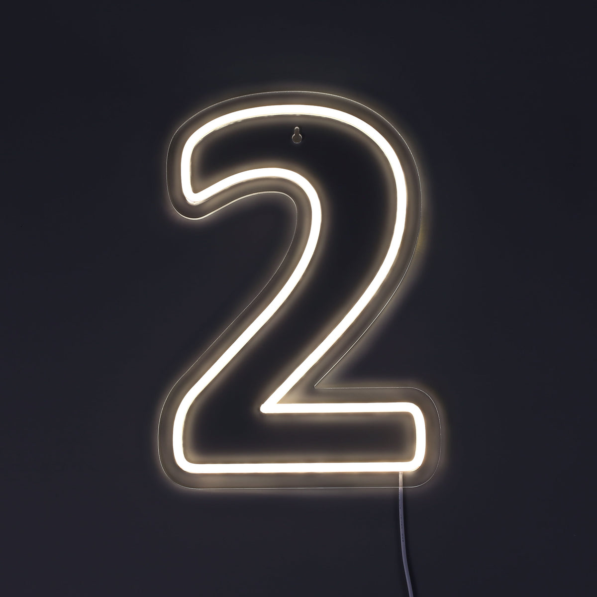 Cijfer 2 Neon Wandlamp