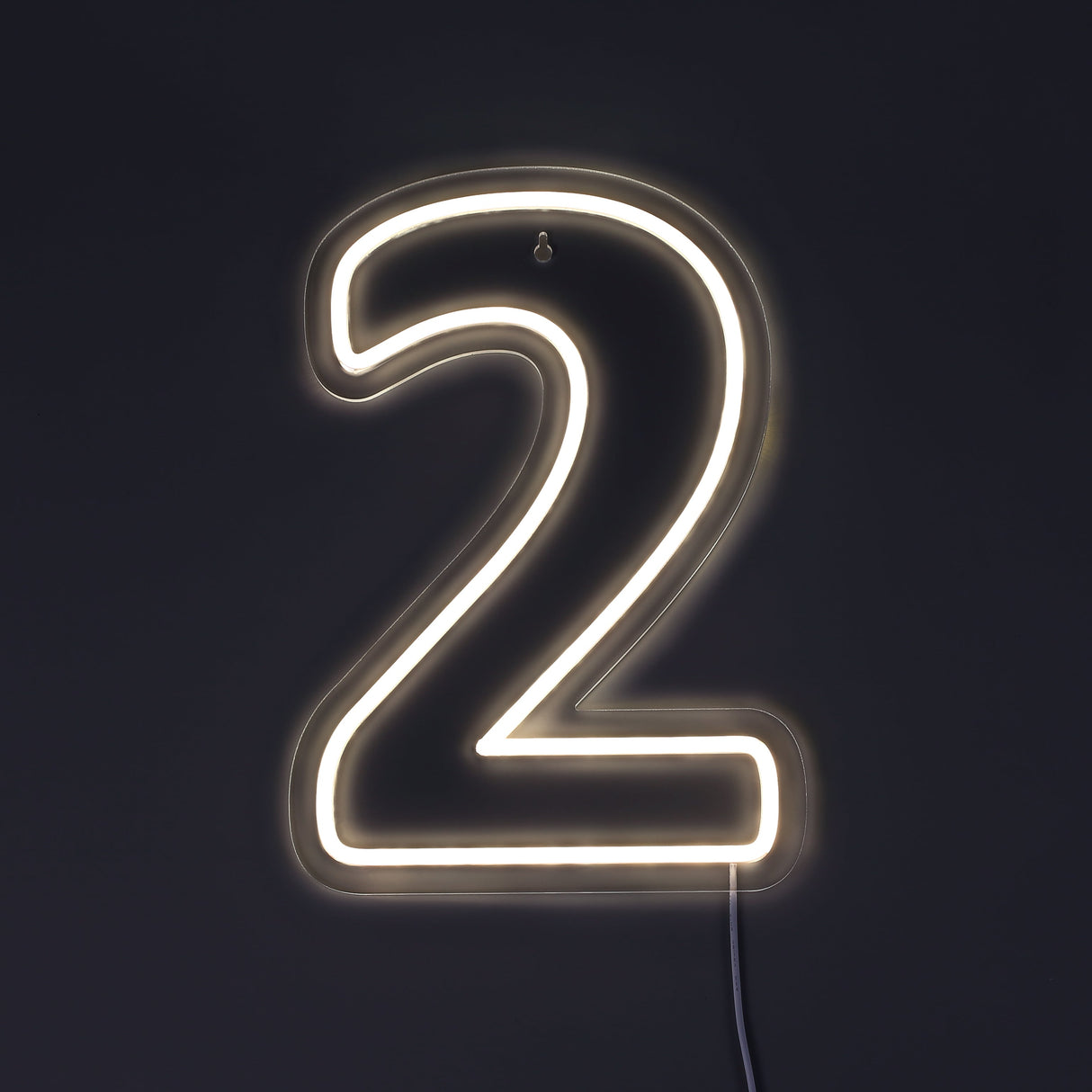 Cijfer 2 Neon Wandlamp