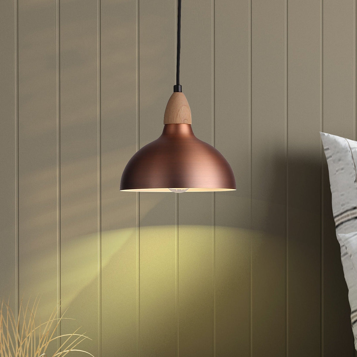 Oak Hanglamp Ø19 Geborsteld Koper