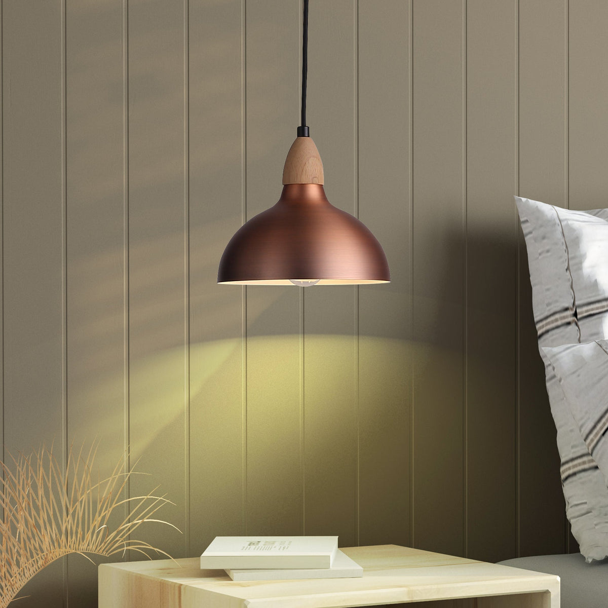 Oak Hanglamp Ø19 Geborsteld Koper