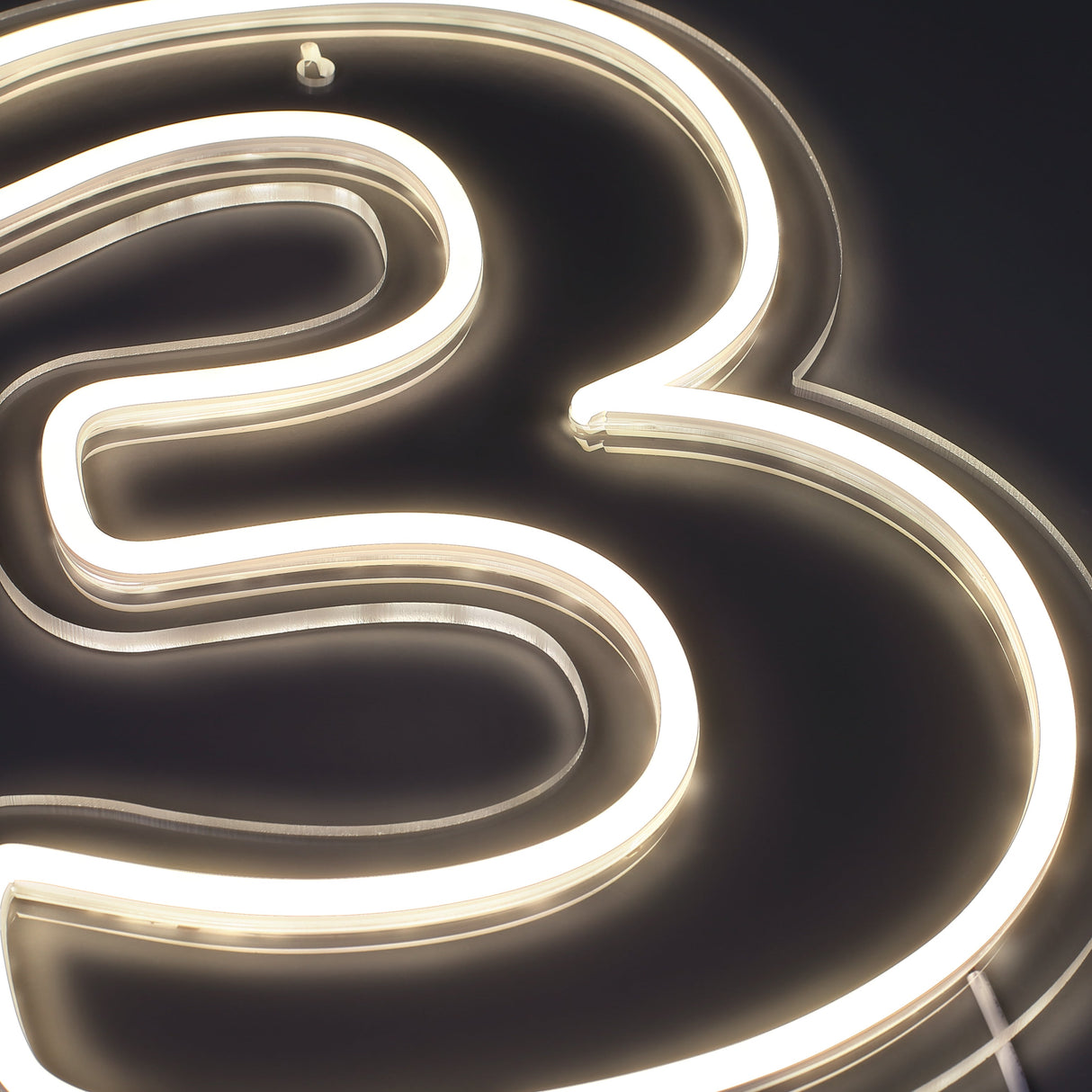 Cijfer 3 Neon Wandlamp