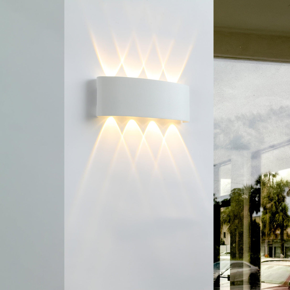 Ortelo 8W 22cm Vägglampa Utomhus Vit-Lampconcept.se