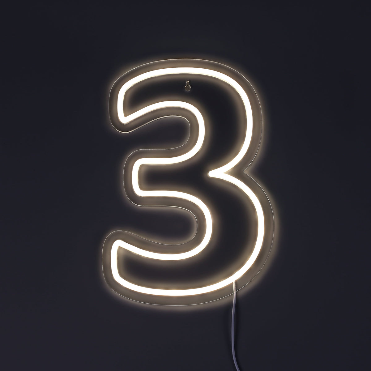Cijfer 3 Neon Wandlamp