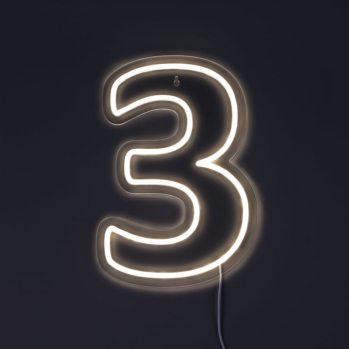Cijfer 3 Neon Wandlamp