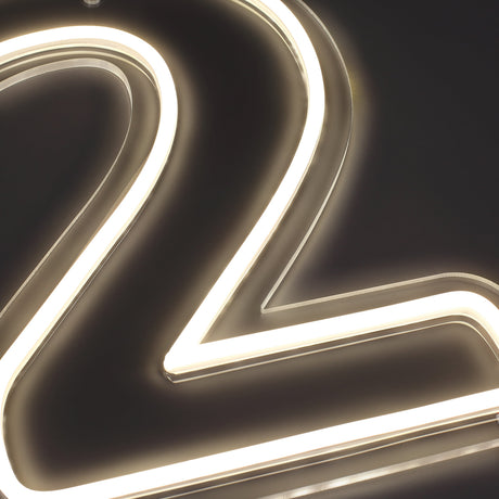 Cijfer 2 Neon Wandlamp