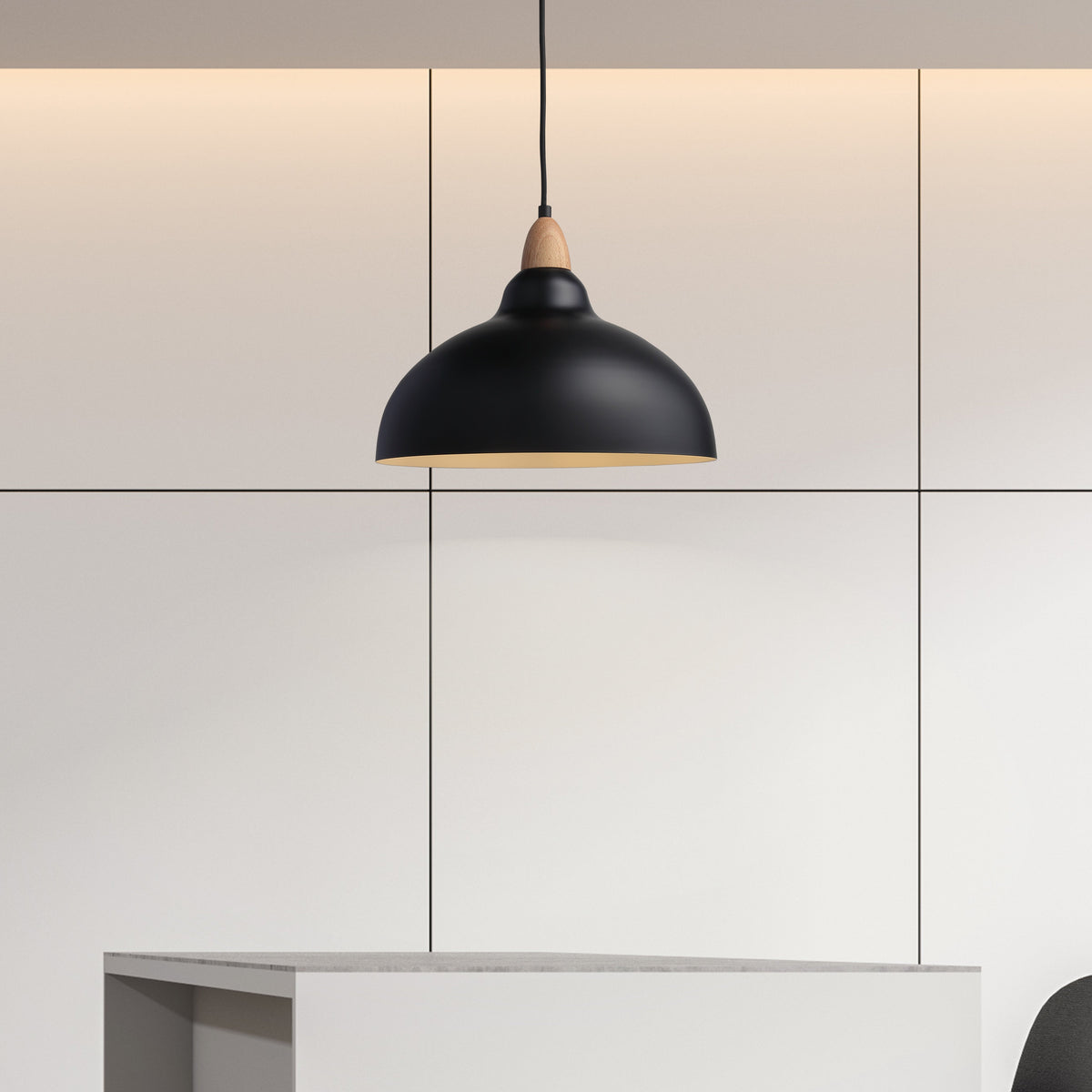 Oak Taklampa Ø35 Ljus Trä/Svart-Lampconcept.se