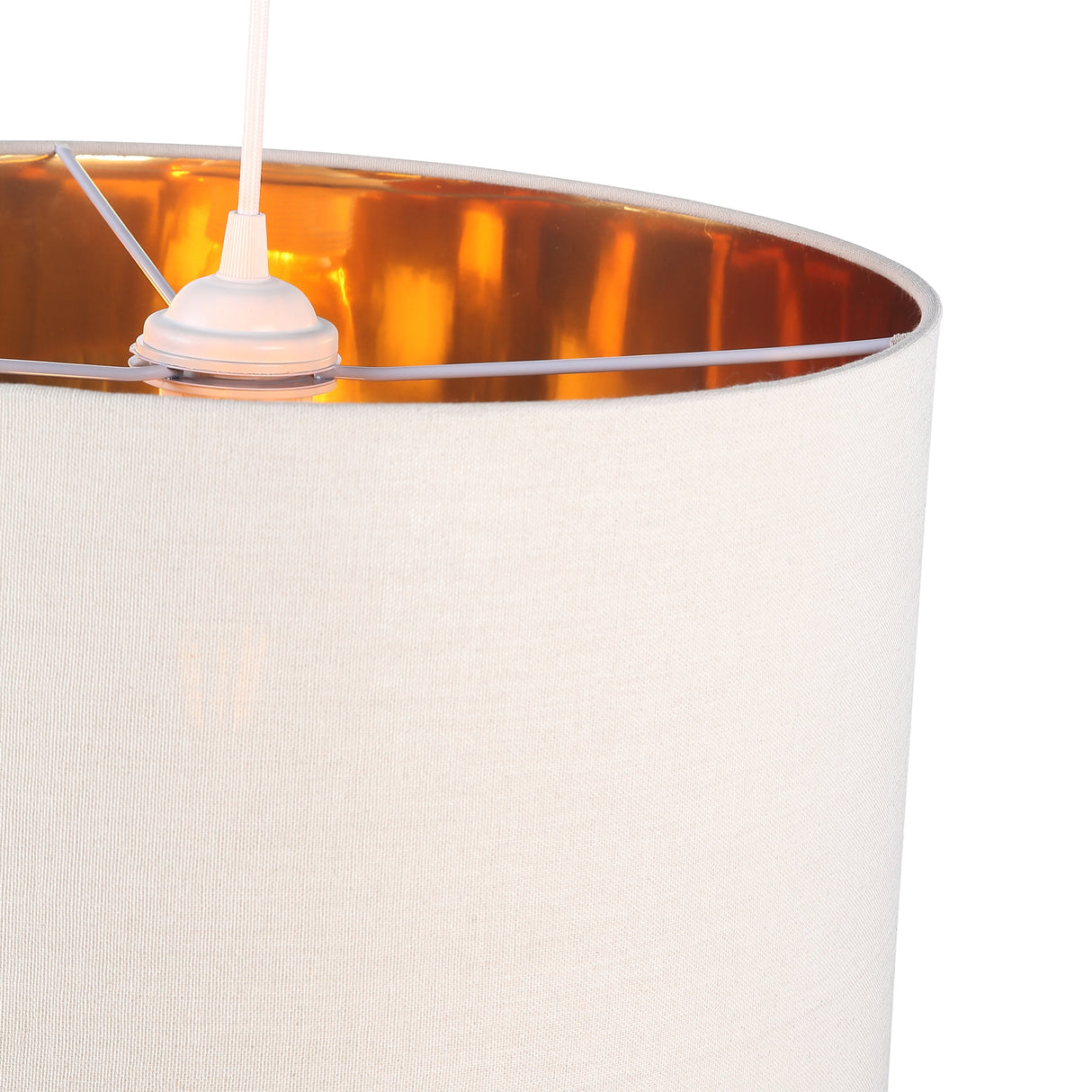 Drum Hanglamp Ø40 Linnen/Messing