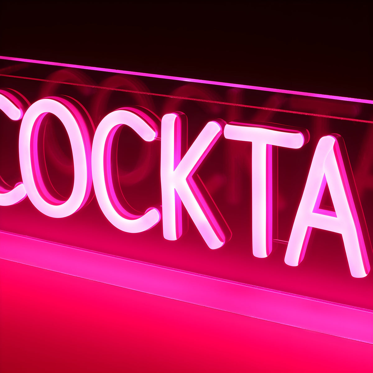 Cocktails LED Neon Box Tafellamp