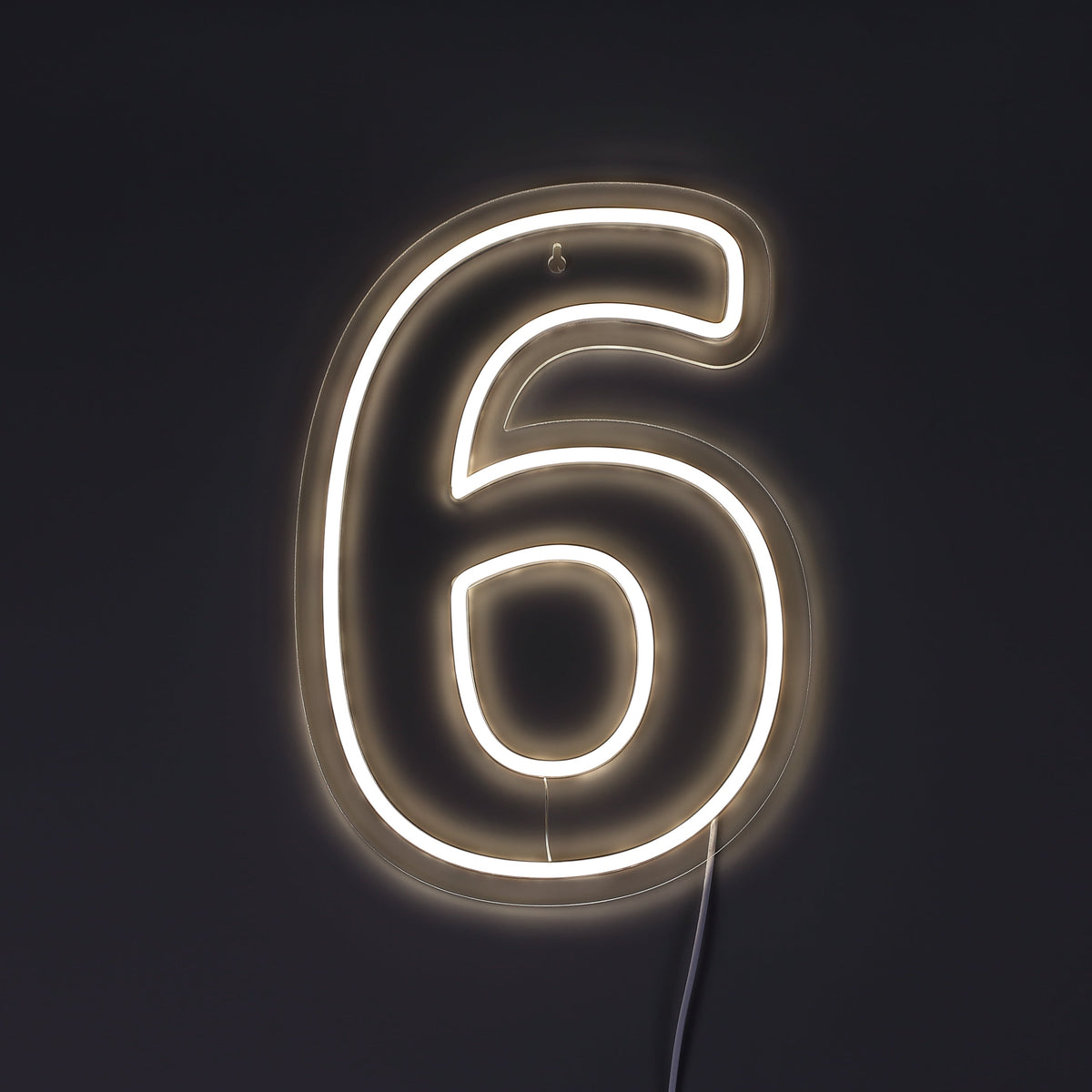Cijfer 6 Neon Wandlamp
