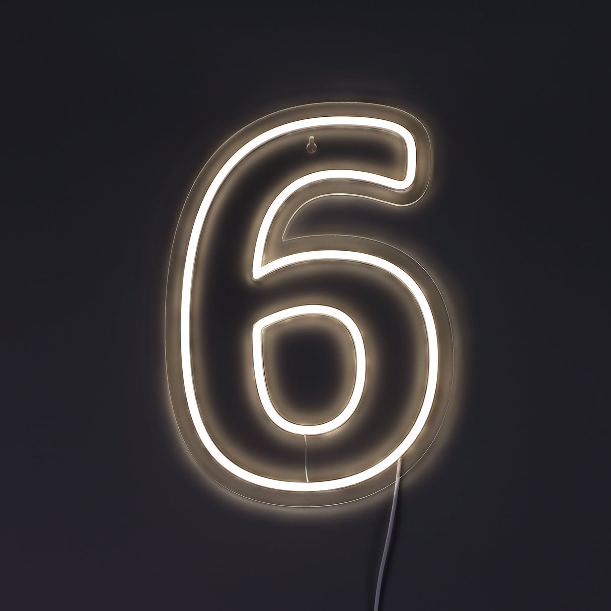 Cijfer 6 Neon Wandlamp