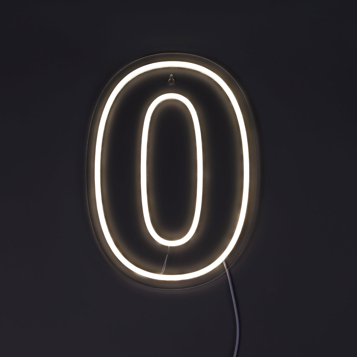 Cijfer 0 Neon Wandlamp