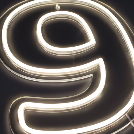Cijfer 9 Neon Wandlamp