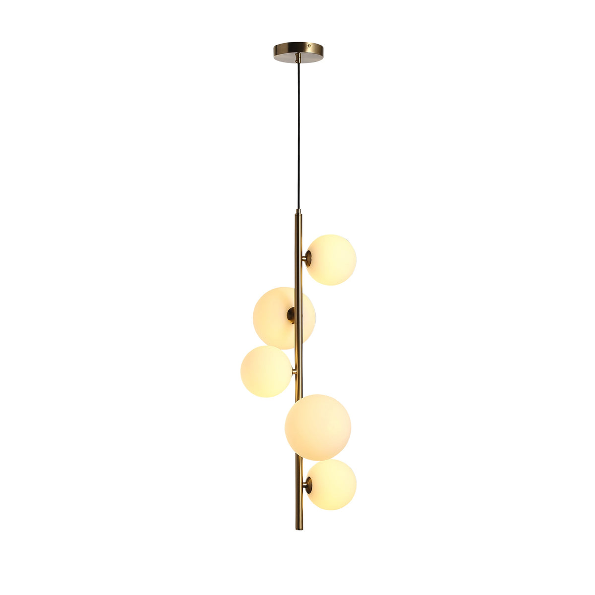 Valencia Hoekhanglamp Messing/Opal