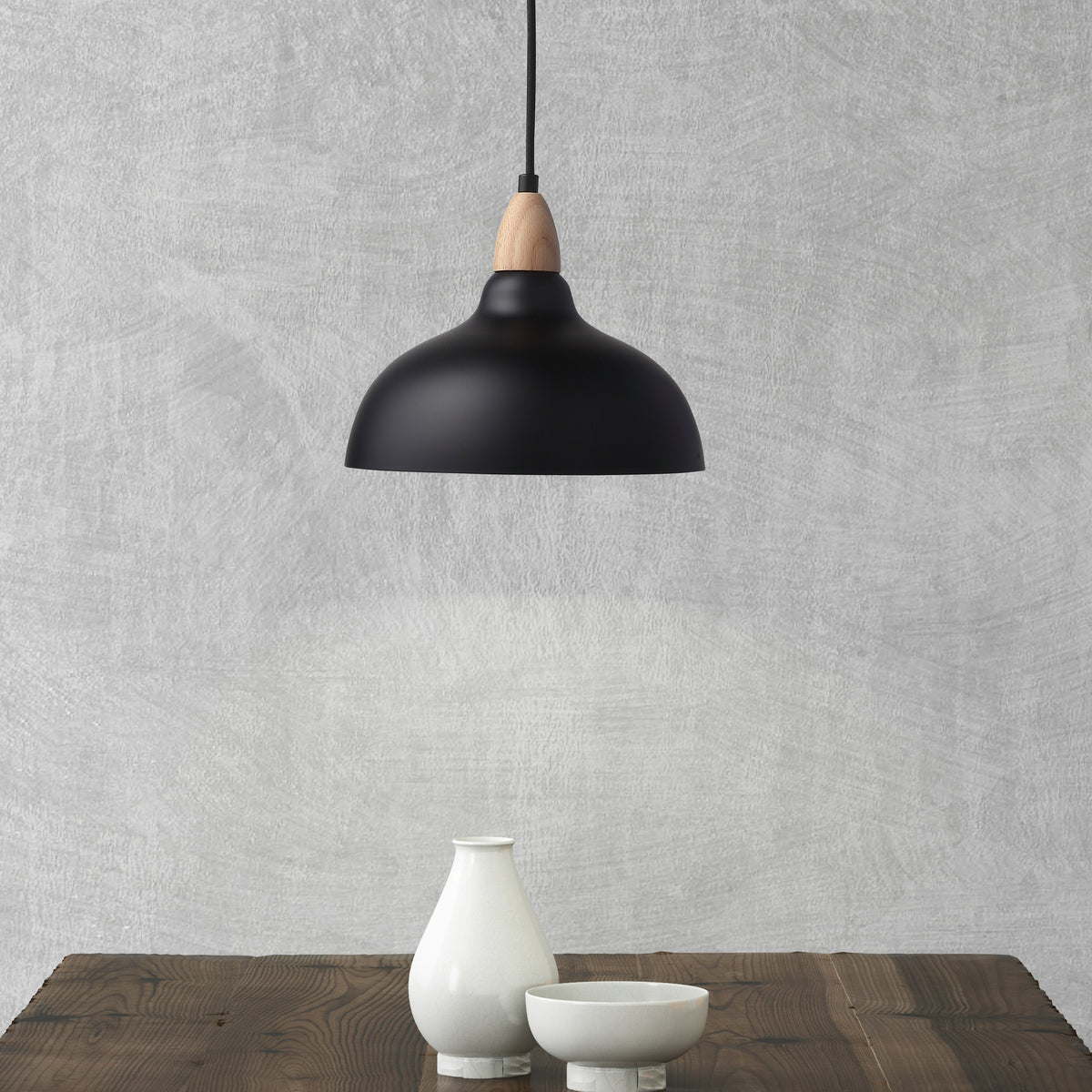 Oak Taklampa Ø24 Ljus Trä/Svart-Lampconcept.se