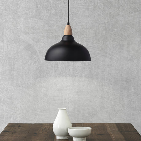 Oak Taklampa Ø24 Ljus Trä/Svart-Lampconcept.se