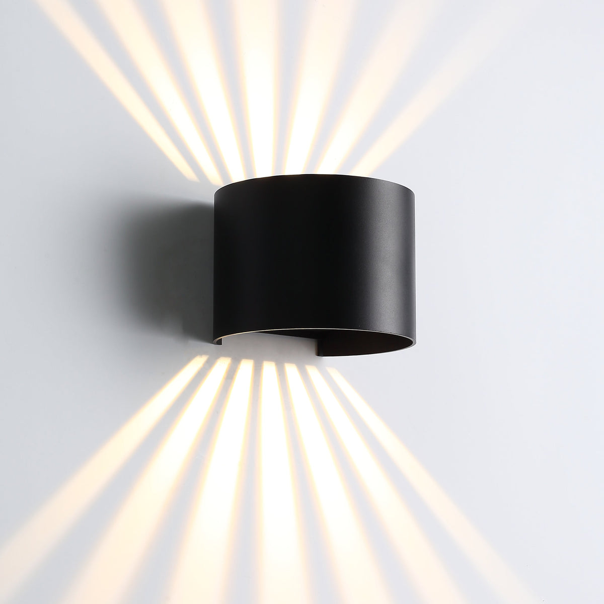 Sunset Rond IP54 6W Wandlamp Buiten Zwart