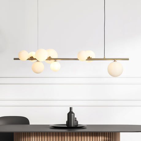 Florence Långbord Taklampa Mässing/Opal-Lampconcept.se