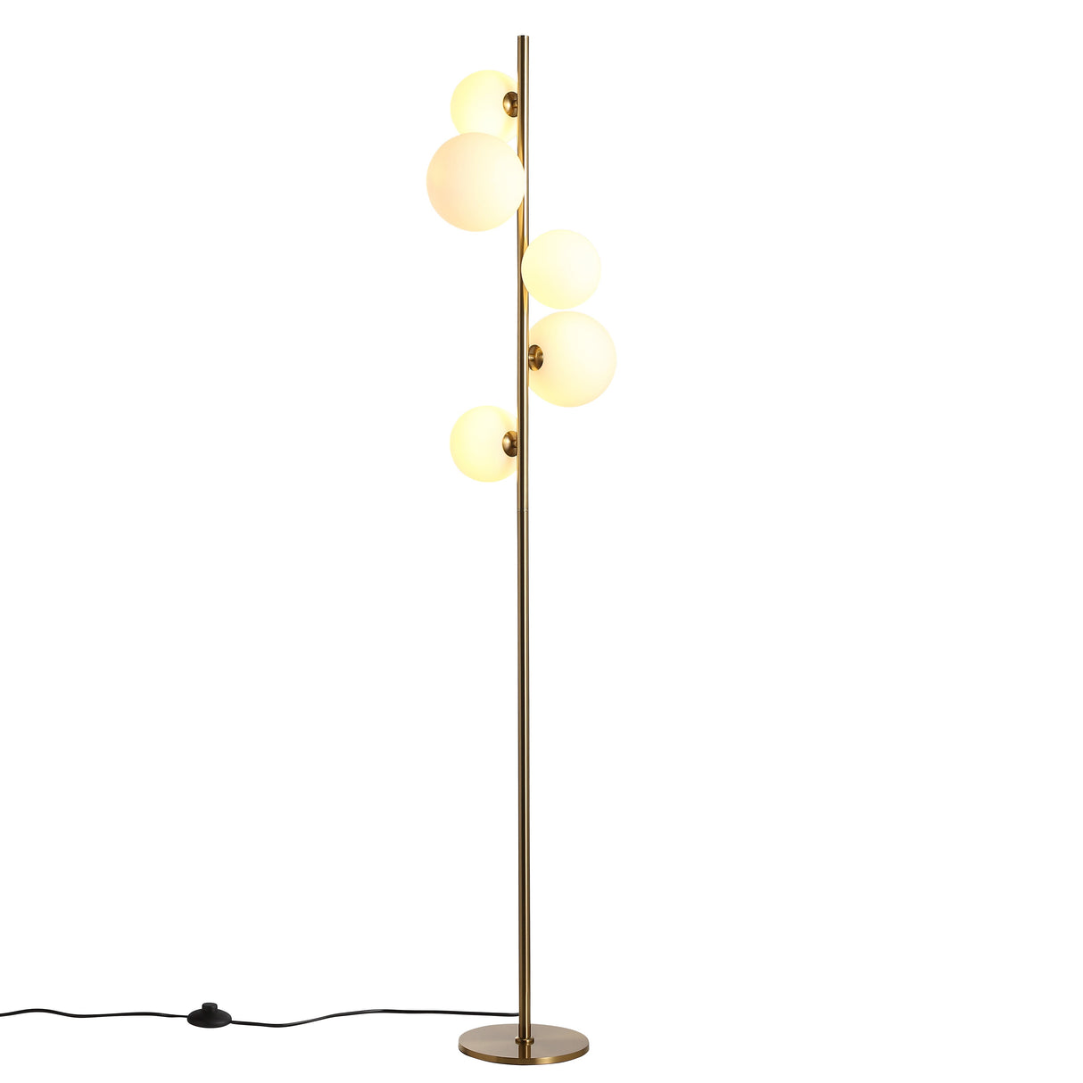 Valencia Vloerlamp Messing/Opal