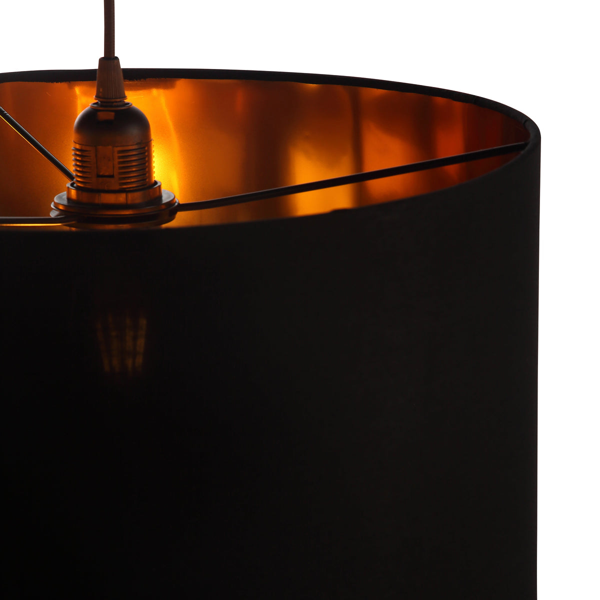 Drum Hanglamp Ø40  Zwart/Messing