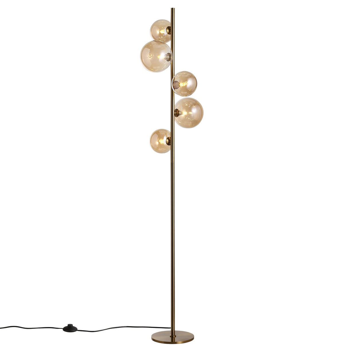 Valencia Vloerlamp Messing/Amber