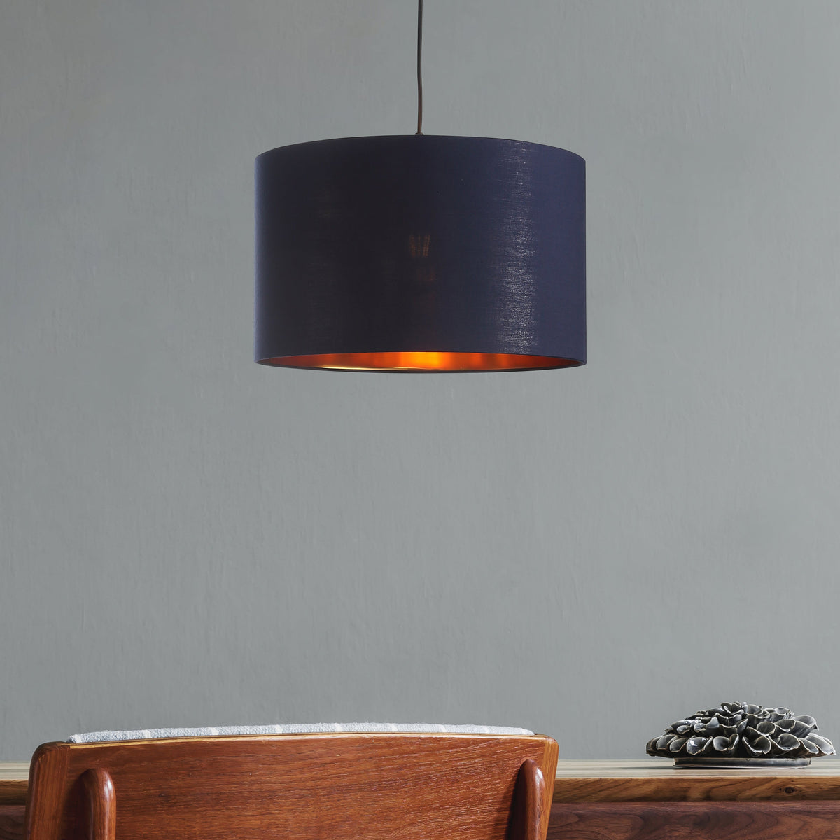 Drum  Hanglamp Ø40 Blauw/Messing