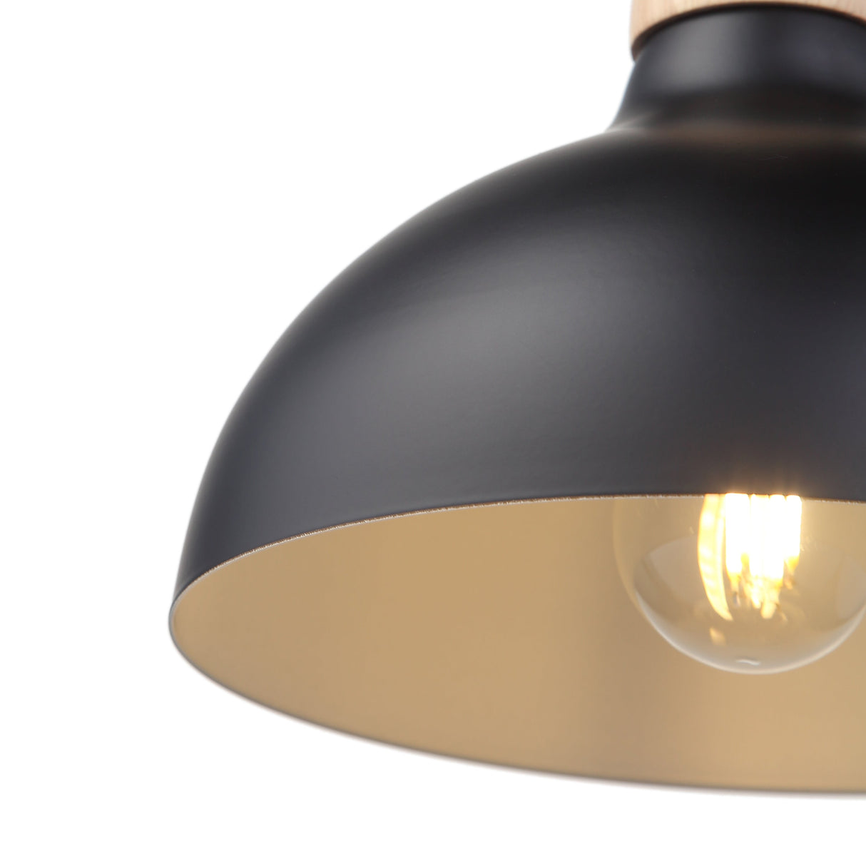 Oak Taklampa Ø19 Ljus Trä/Svart-Lampconcept.se