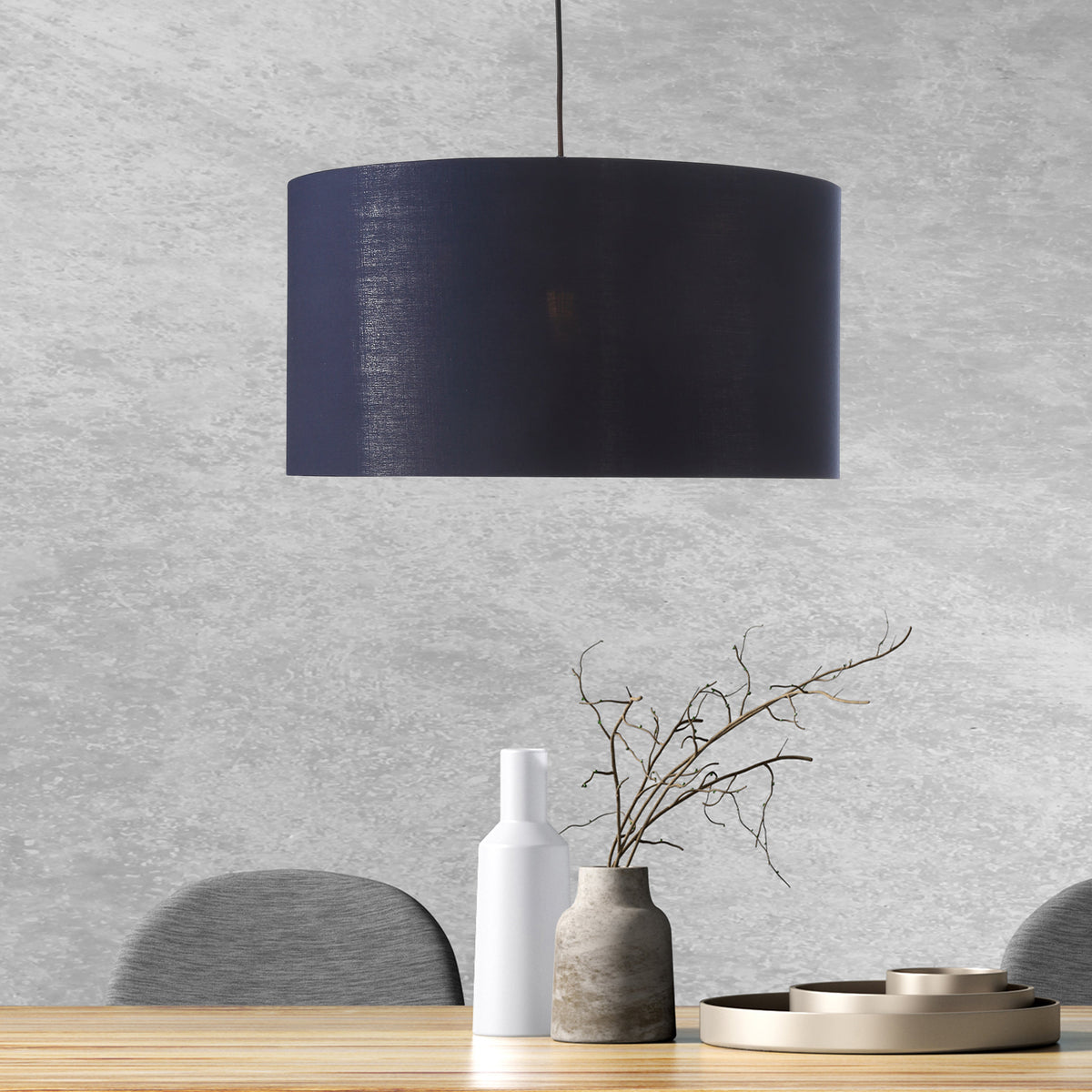 Drum Hanglamp Ø50 Blauw/Messing