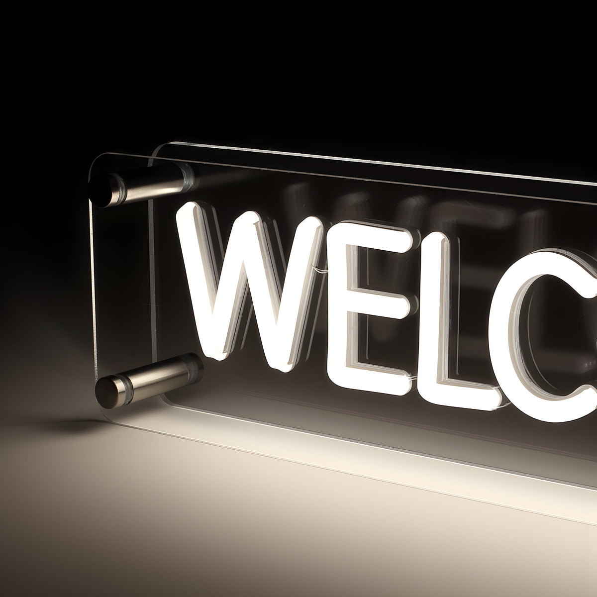 Welcome LED Neon Box Tafellamp