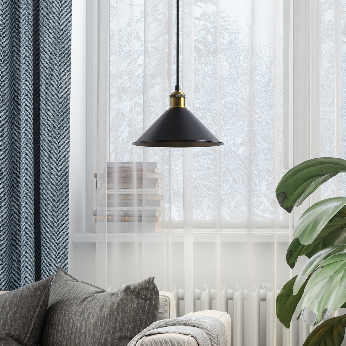 Coffee Taklampa Ø26 Svart/Mässing-Lampconcept.se