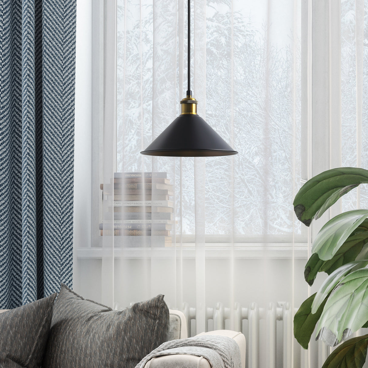 Coffee Taklampa Ø26 Svart/Mässing-Lampconcept.se