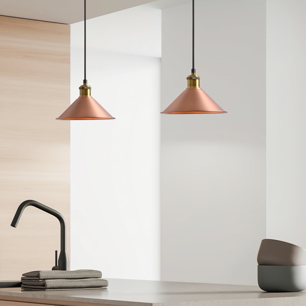 Coffee Taklampa Ø22 Borstad Koppar-Lampconcept.se