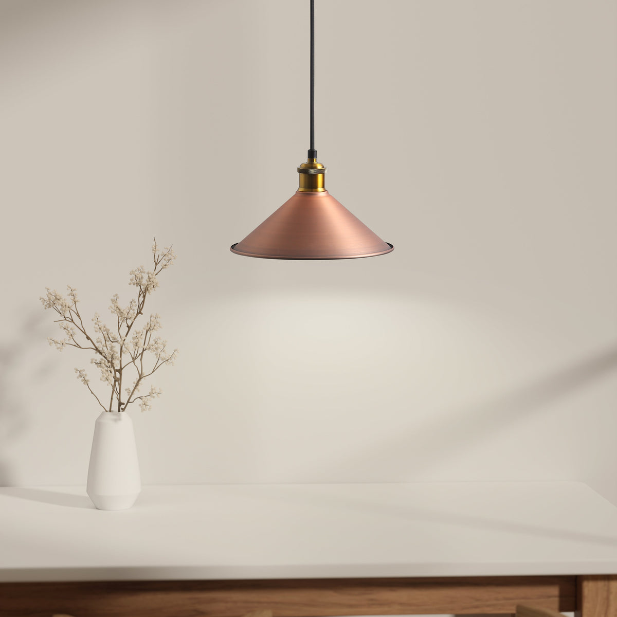 Coffee Taklampa Ø26 Borstad Koppar-Lampconcept.se