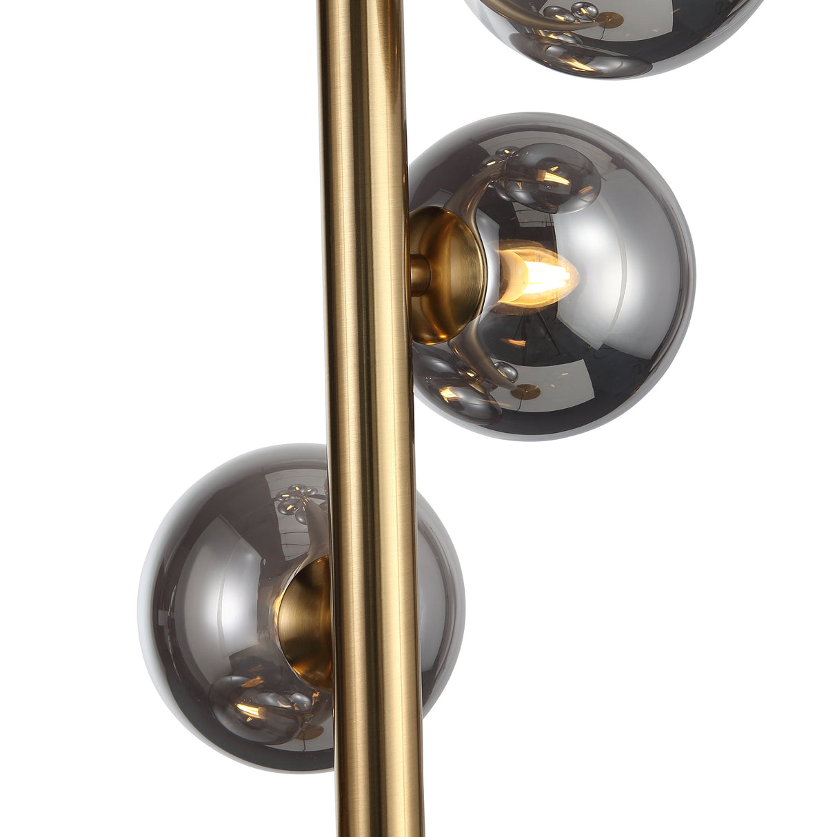 Trento Vloerlamp Messing/Gerookt Glas