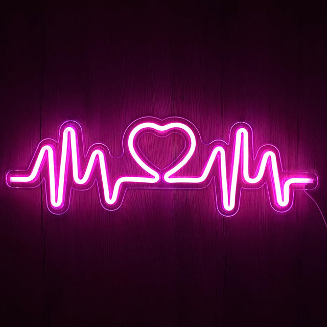 Heartbeat Neon Vägglampa Pink-Lampconcept.se
