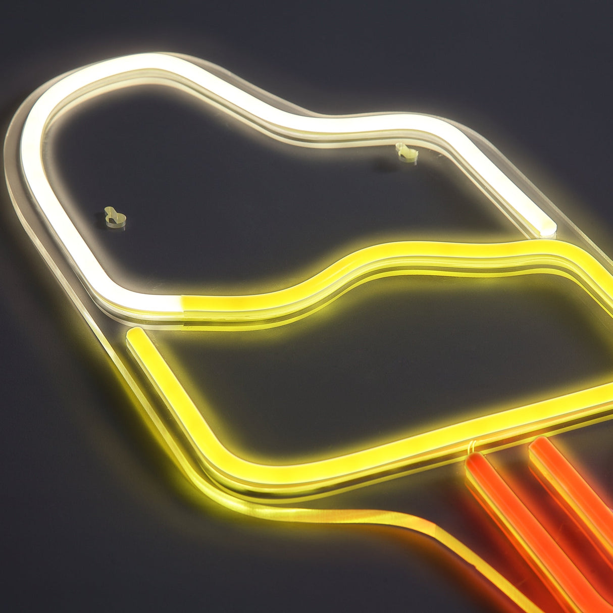 Ice Cream Neon Vägglampa Gul/Vit-Lampconcept.se