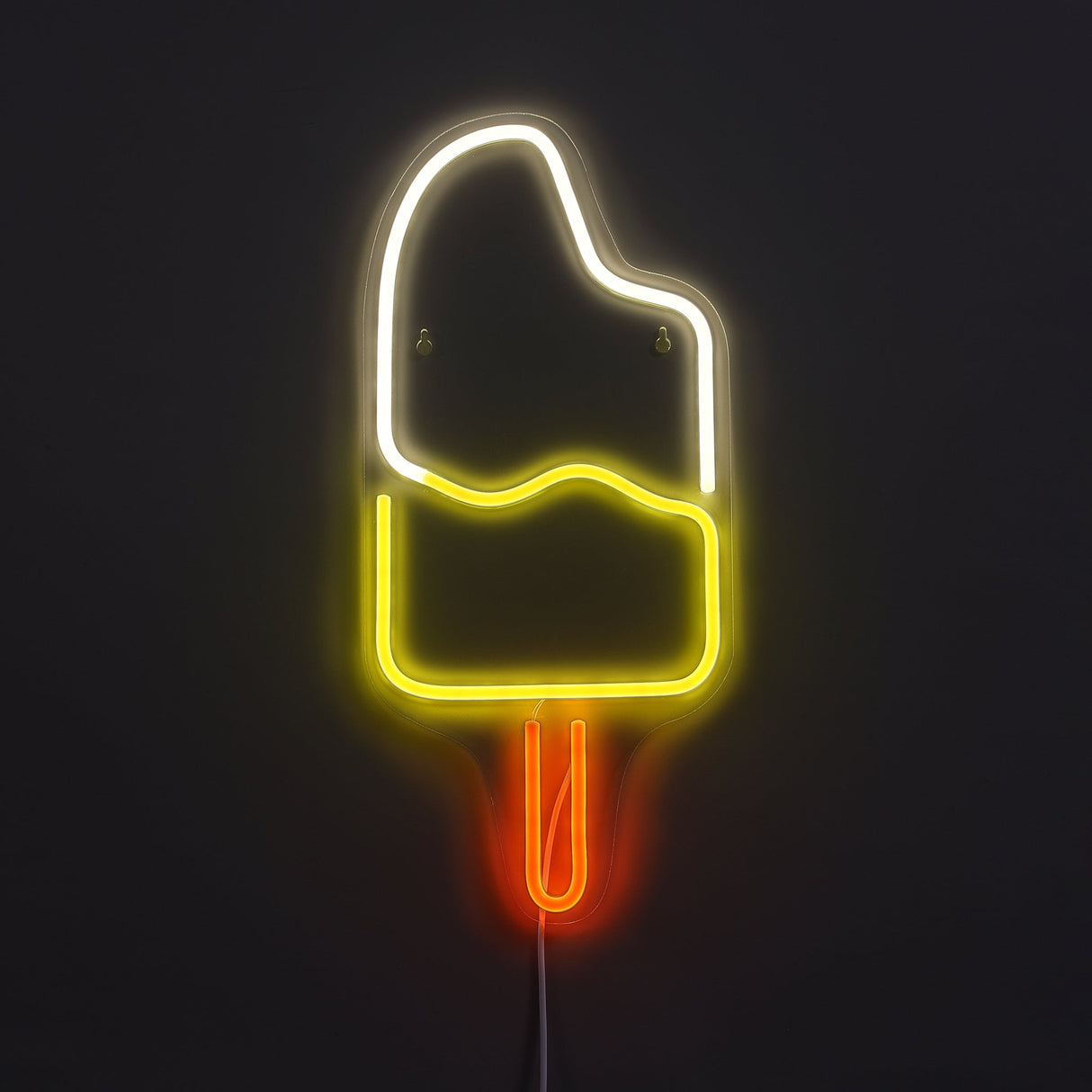 Ice Cream Neon Vägglampa Gul/Vit-Lampconcept.se