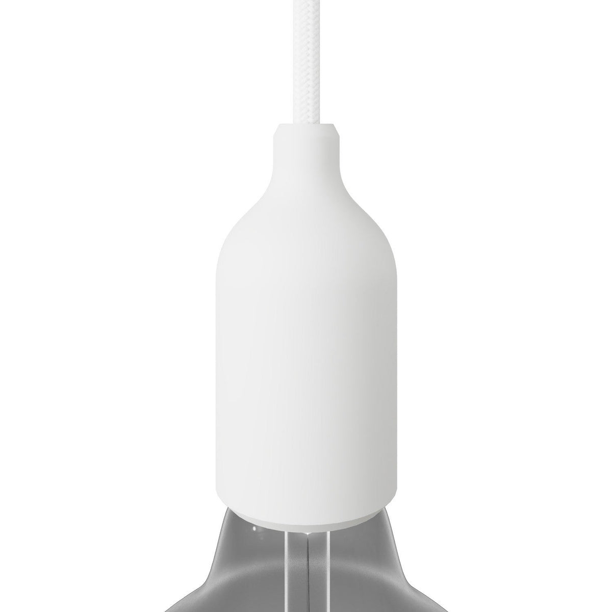 E27 Silikone Fatning Hvid