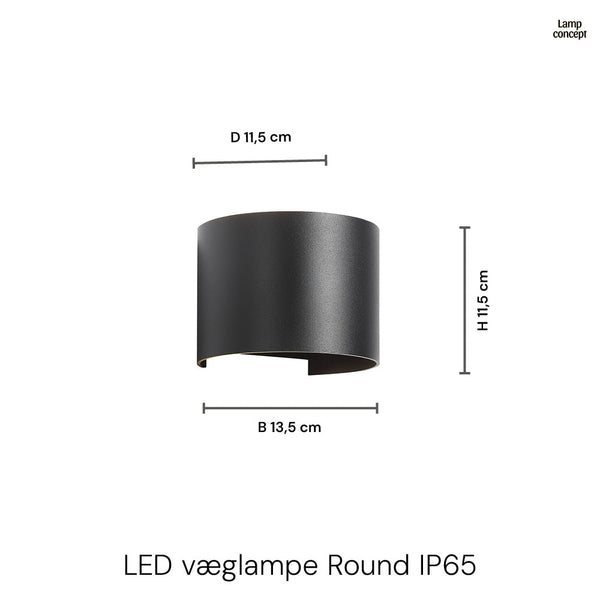 LED Wandlamp Buiten Rond 5W IP65 Zwart
