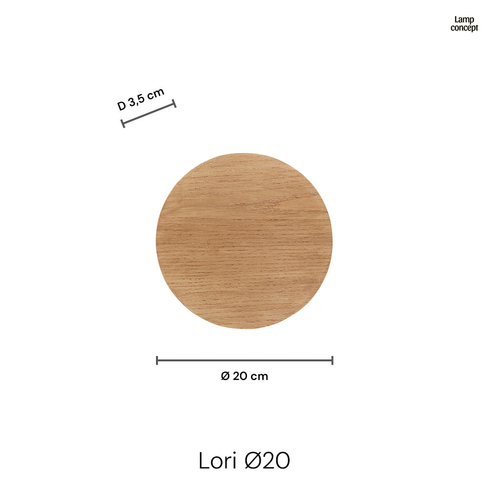 Lori Wandlamp Ø20 Hout