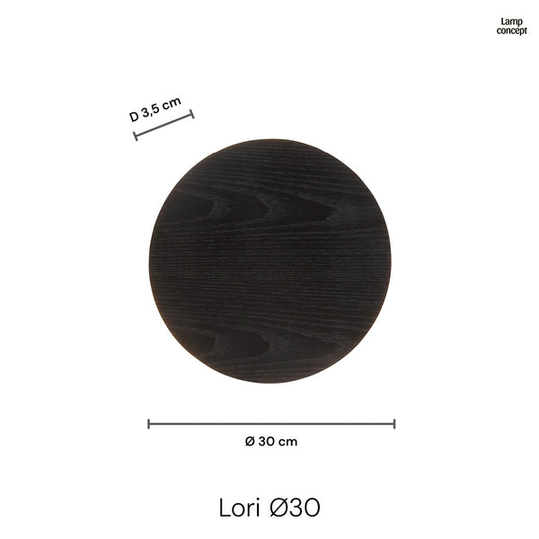 Lori Wandlamp Ø30 Holder Hout