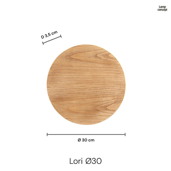 Lori Wandlamp Ø30 Hout