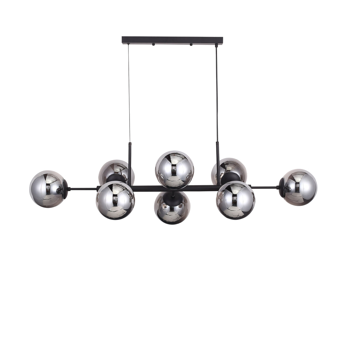 Lugano Lange Hanglamp Zwart/Smoke