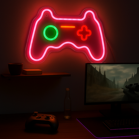 Joystick Neon Vägglampa Rosa