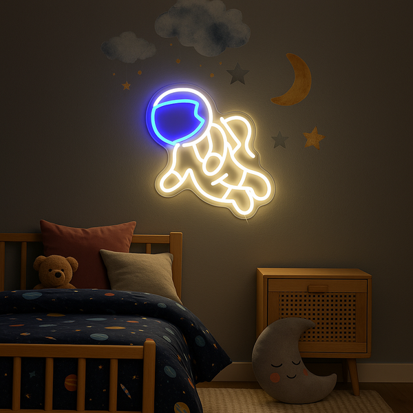 Astronaut Neon Wandlamp
