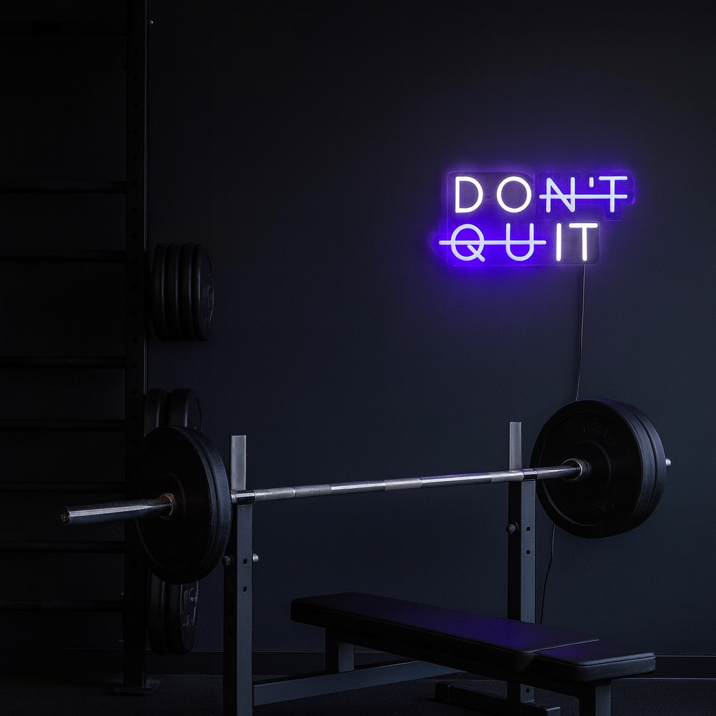 Don't Quit Neon Wandlamp Blauw